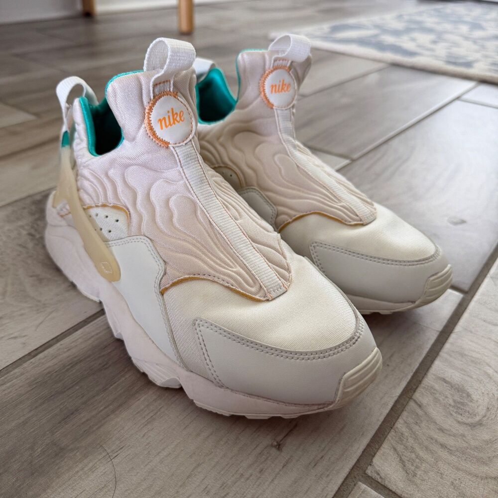 Nike Air Huarache Run Drift DX4260-100 White Teal Peach Sneakers Women's 9.5